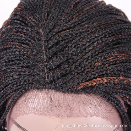 Ombre Hair Box Braid Wig Short Bob Synthetic Lace Front Wigs Crochet pre-braided 2X Twist Braids Wig